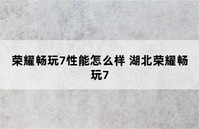 荣耀畅玩7性能怎么样 湖北荣耀畅玩7